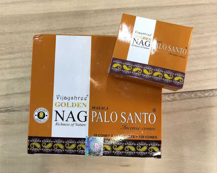 Incienso Conos Golden Nag Palo Santo Vijayshree